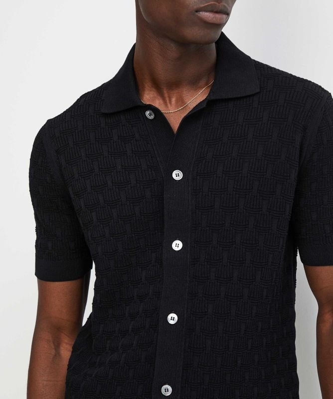Filippo De Laurentiis Crepe Cotton Button Polo Shirt