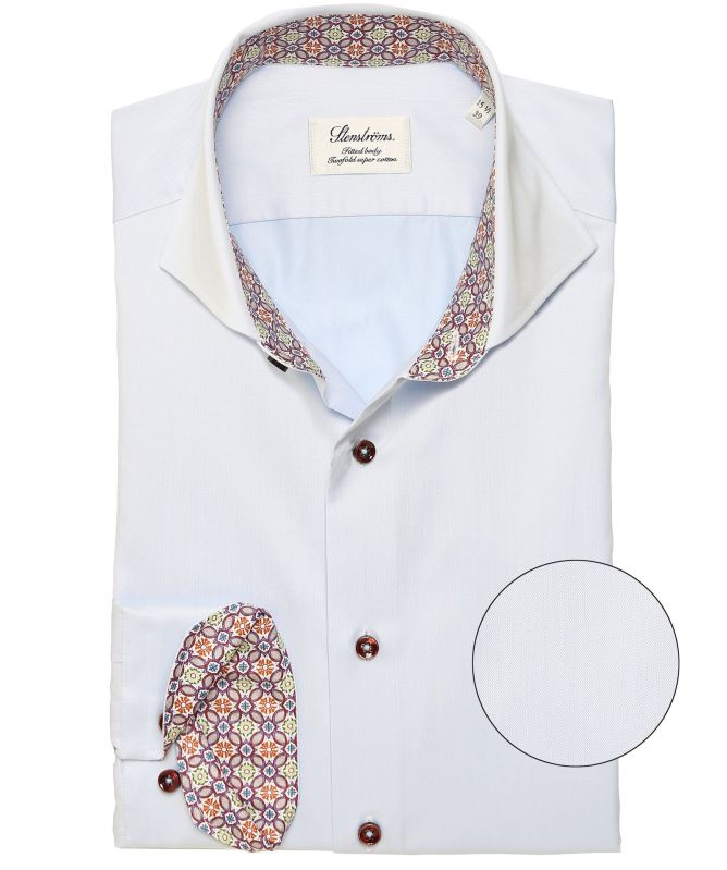 Stenstroms Fitted Body Geometric Trim Shirt