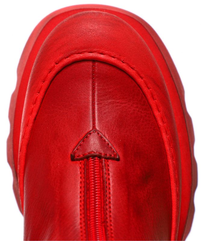 Short red leather boots deals
