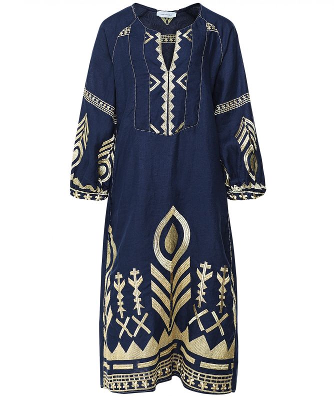 Kori Embroidered Linen Long Sleeve Midi Dress | Jules B Kori Embroidered Linen Long Sleeve Midi Dress | Jules B
