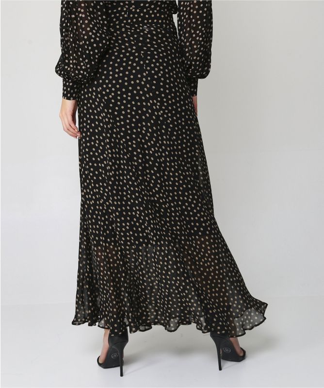 GANNI Printed Georgette Maxi Skirt