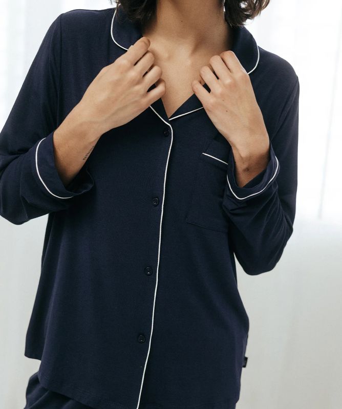 Chelsea Peers Modal Long Button Up Pyjamas