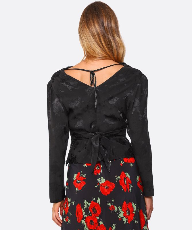 RIXO Ramona Floral Jacquard Top