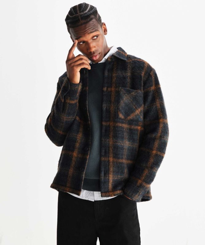 Wax London Check Whiting Overshirt