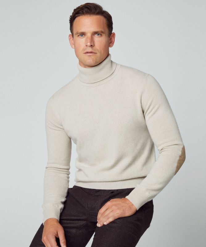 Hackett Merino Cashmere Roll Neck Jumper