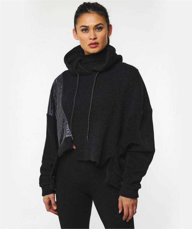 NU London Rib Knit Hoodie