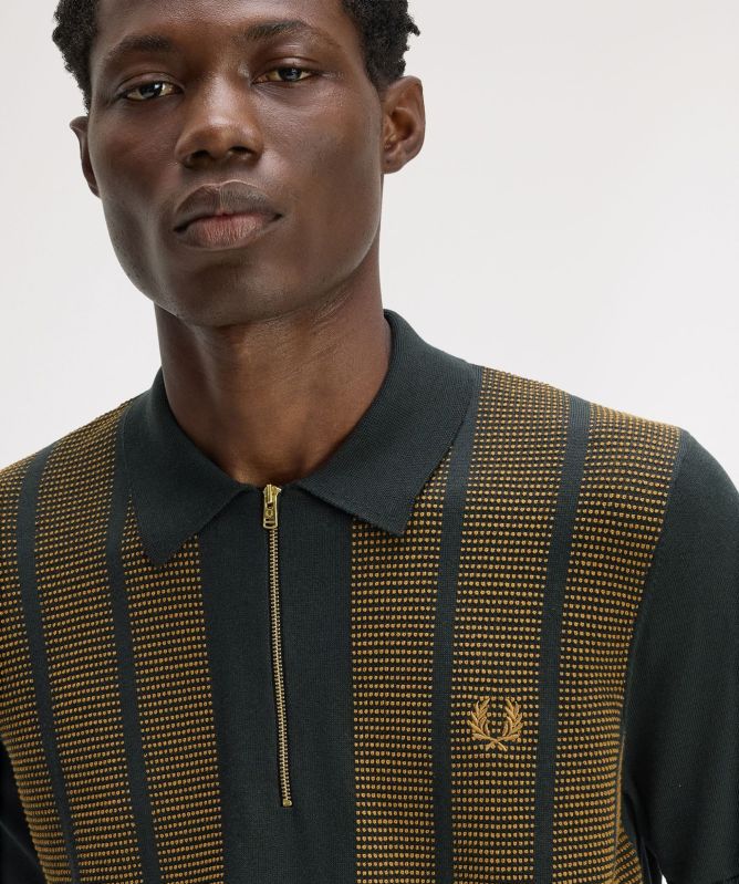 Fred Perry Textured Panel Knitted Shirt