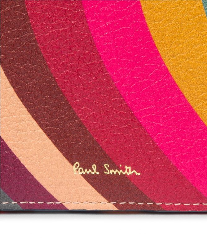 Paul Smith Swirl Print Leather Tri-Fold Purse