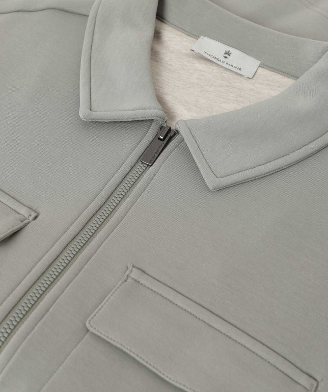 Thomas Maine Collared Full Zip Sweatshirt
