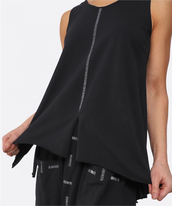 Philomena Christ Sleeveless Stitched Cotton Top