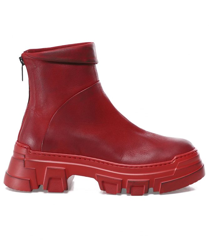 Lofina Leather Fold Over Ankle Boots