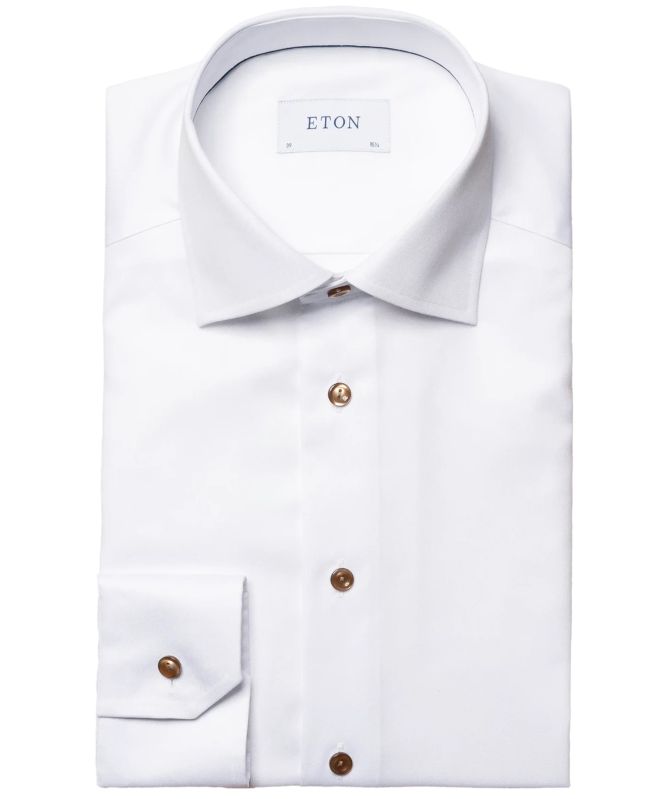 Eton Signature Twill Contrast Ribbon Slim Fit Shirt