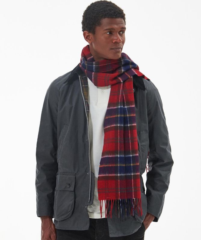 Barbour Wool Cashmere Tartan Scarf