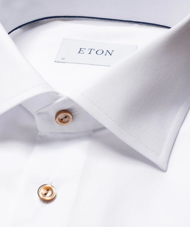 Eton Signature Twill Contrast Ribbon Slim Fit Shirt