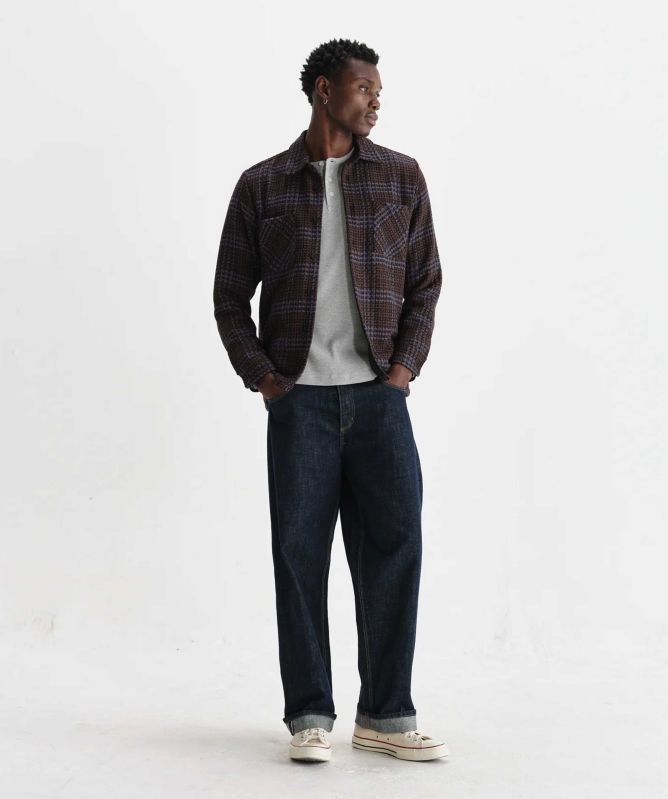 Wax London Check Whiting Overshirt