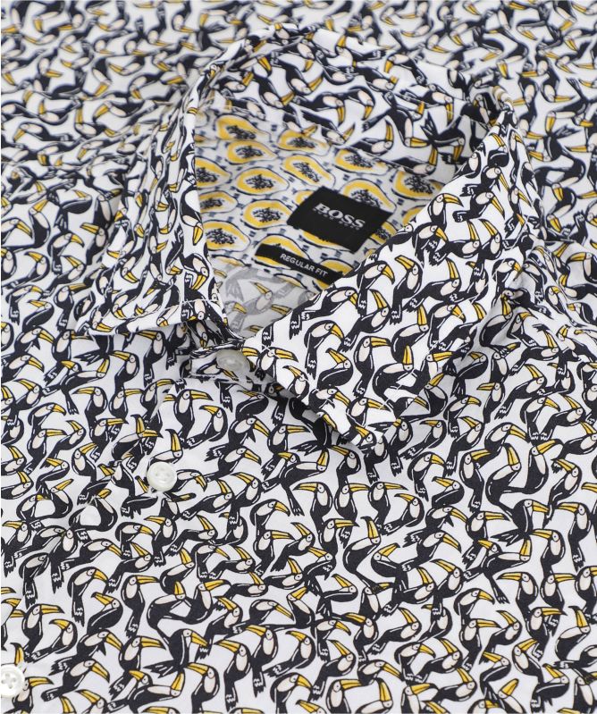 BOSS Regular Fit Bird Print Rash Shirt