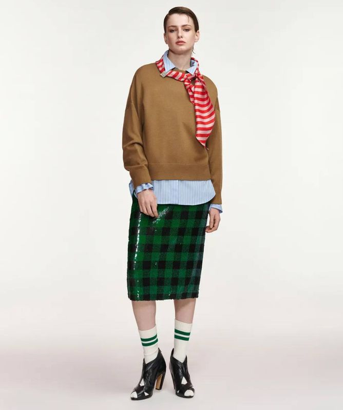 Essentiel Antwerp Kurtis Jumper with Embellished Scarf