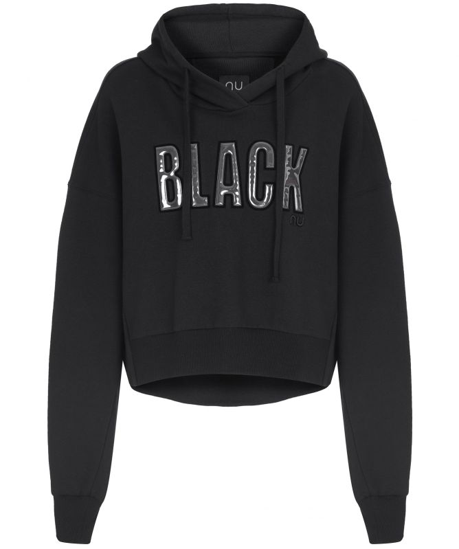 NU London Black Cropped Hoodie