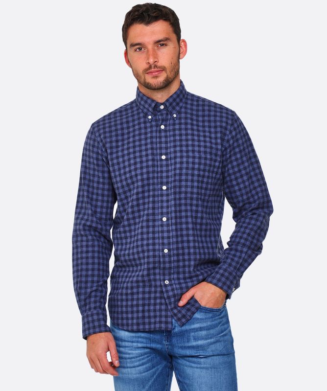 Hartford Flannel Gingham Pitt Shirt