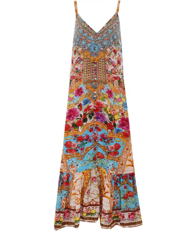 Inoa Covent Garden Silk Frill Hem Maxi Dress