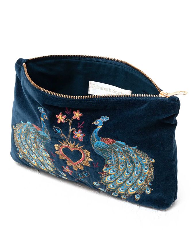 Elizabeth Scarlett Peacock Floral Everyday Pouch | Jules B