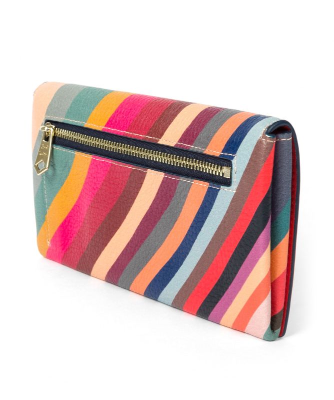 Paul Smith Swirl Print Leather Tri-Fold Purse