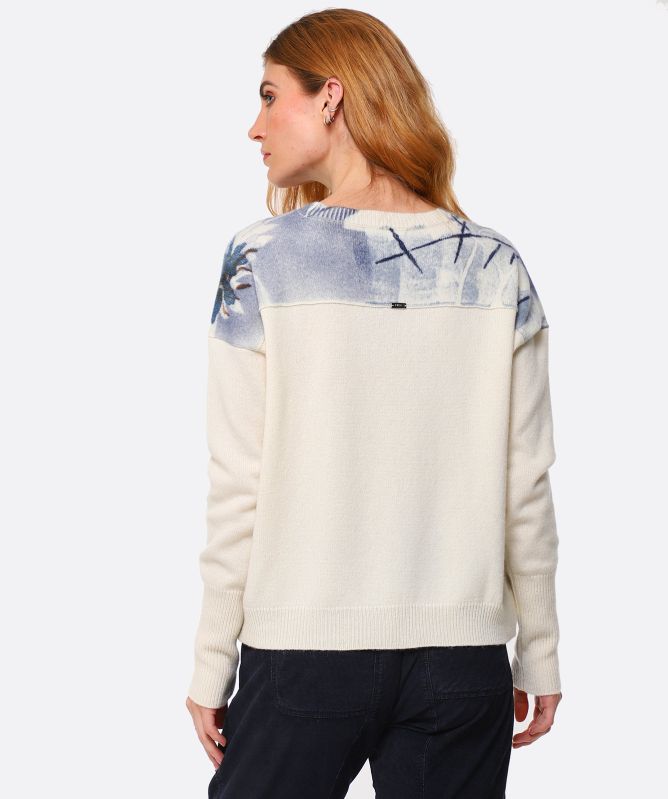 High Plausible Floral Wool Jumper