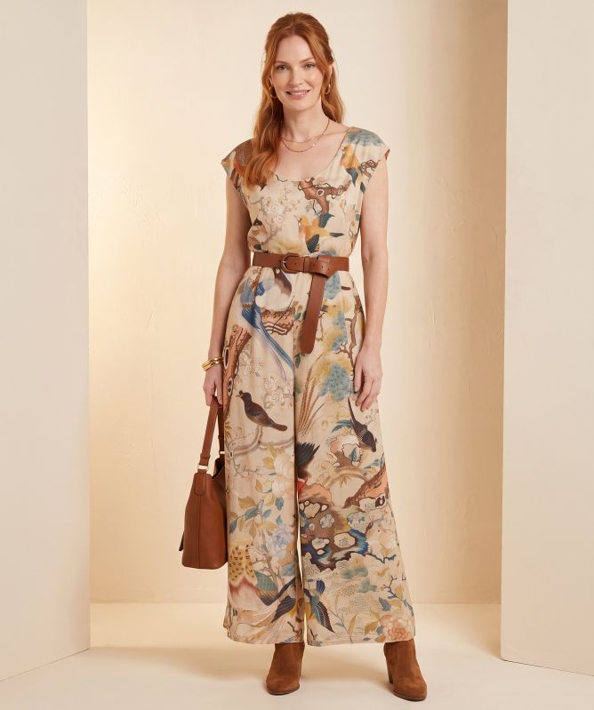 One Hundred Stars Hummingbird Nude Jumpsuit