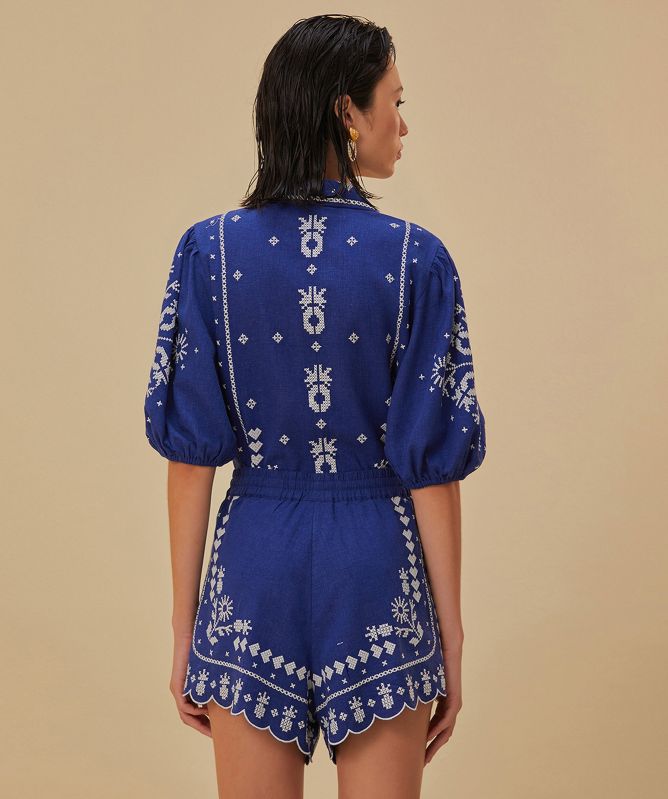 FARM RIO BRASIL VINTAGE OFF-WHITE SHORTS