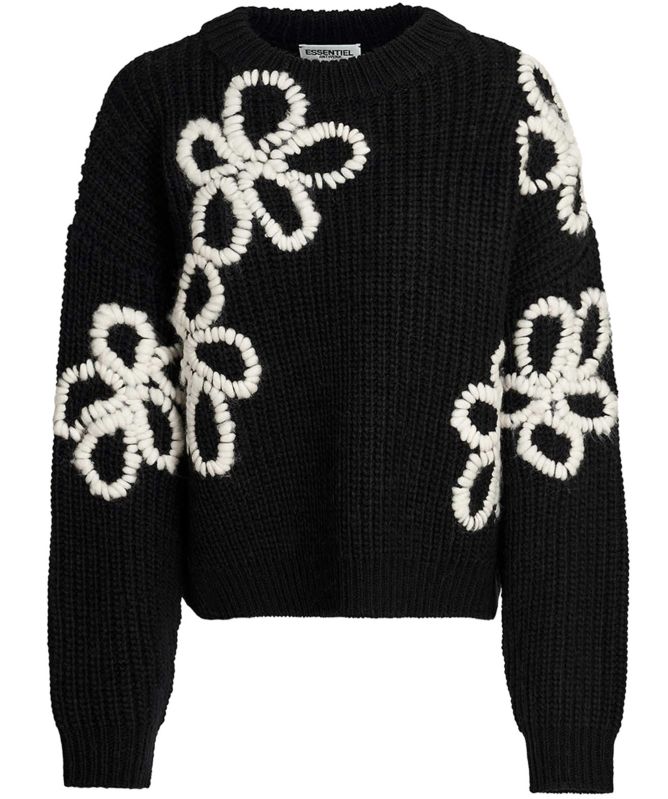 Essentiel Antwerp Eschew Floral Embroidered Jumper