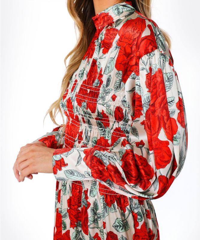 Ganni Red Silk Stretch Satin Mini Dress | Jules B