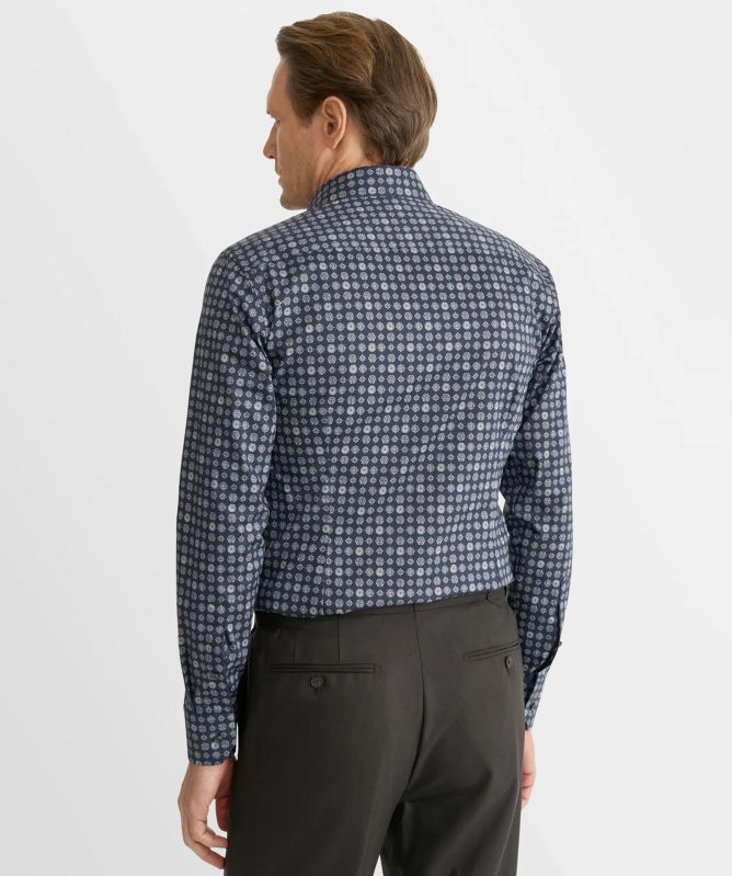Eton Geometric Twill Contemporary Fit Shirt