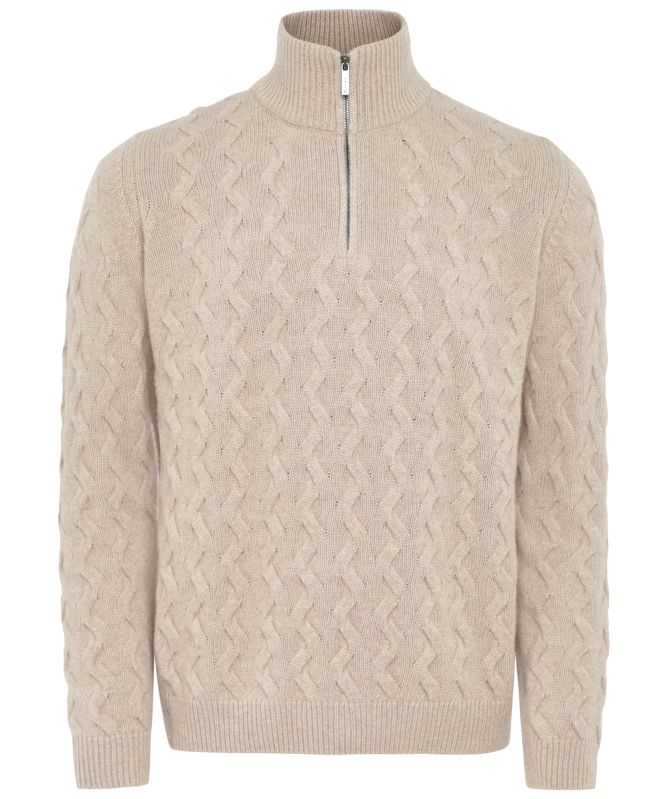 Sand Cable Half-Zip Jumper