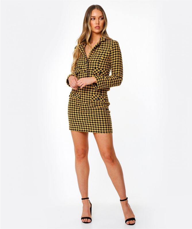 RIXO Mariah Dogtooth Mini Skirt