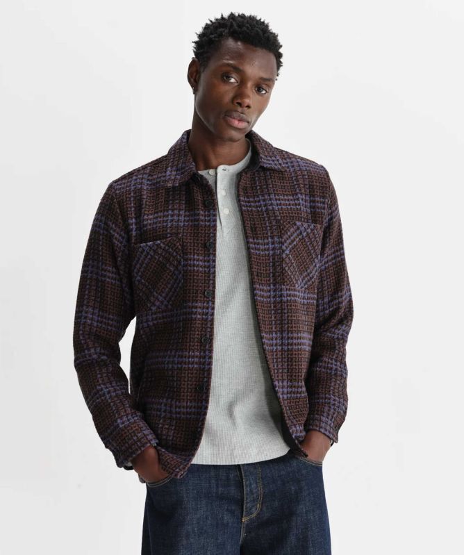 Wax London Check Whiting Overshirt