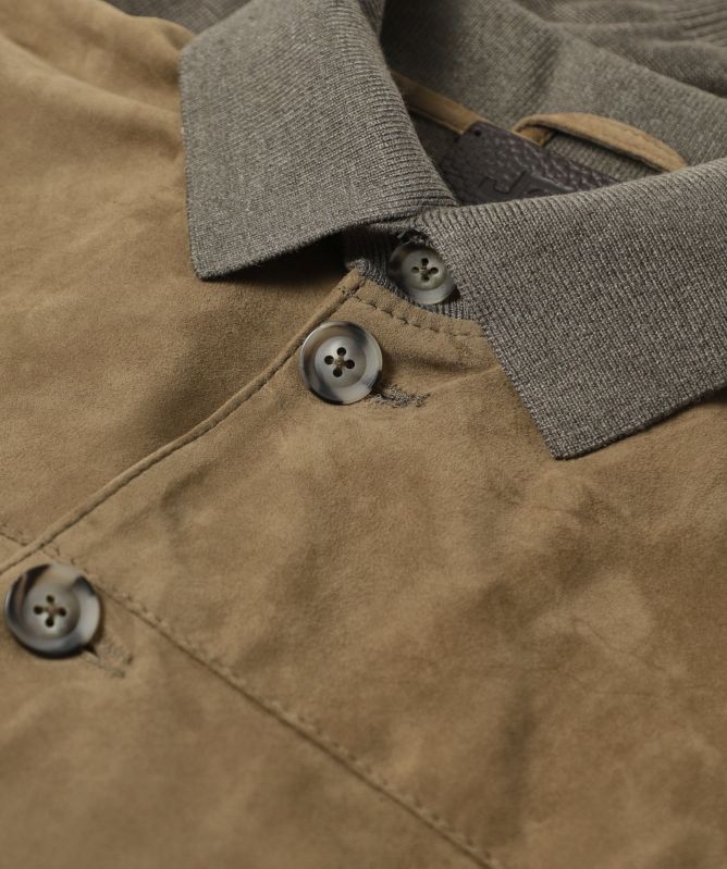 Jack Leathers Suede Knit Bomber Jacket