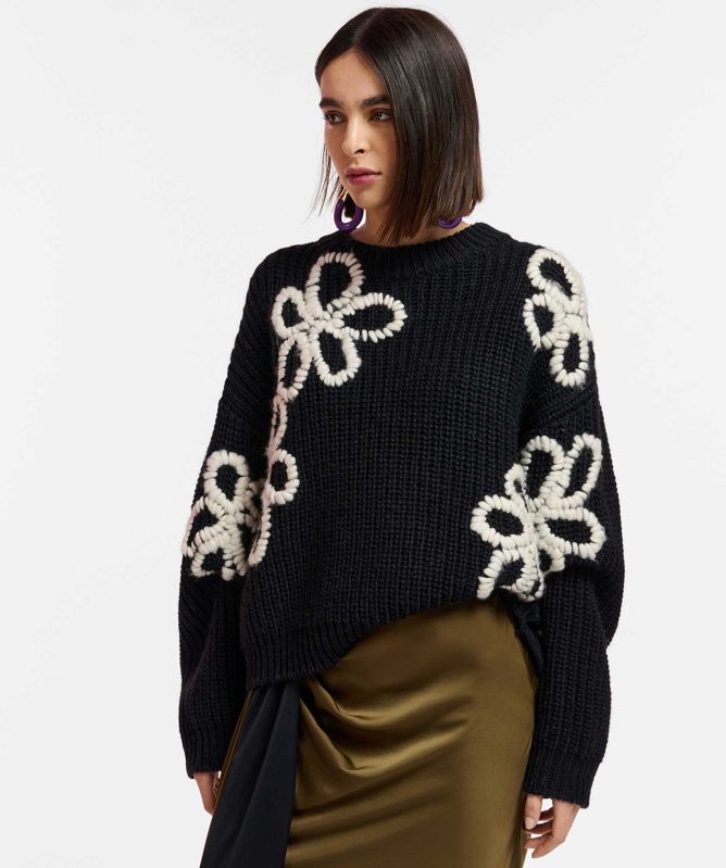 Essentiel Antwerp Eschew Floral Embroidered Jumper