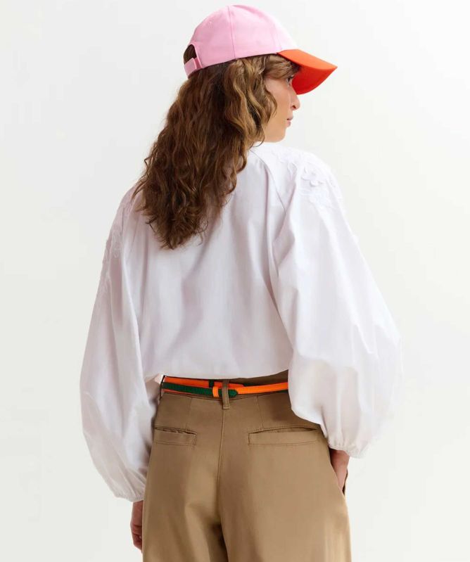 Essentiel Antwerp Joella Cotton Shirt With Appliqué Flowers