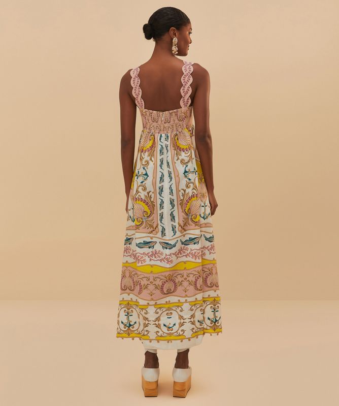 farm rio maritime magic linen blend sleeveless maxi dress Farm Rio Maritime Magic Sleeveless Maxi Dress