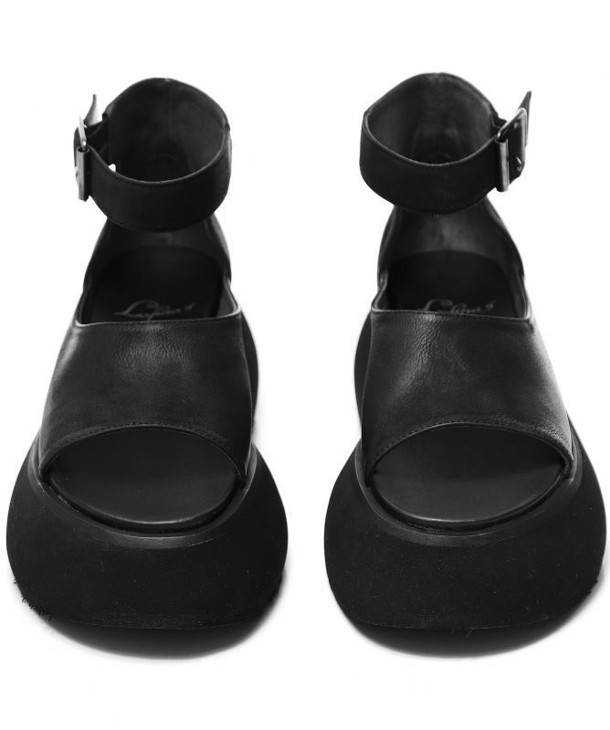 Lofina Leather Ankle Strap Platform Sandals