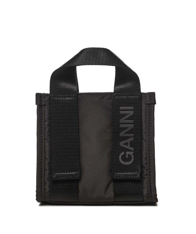 GANNI Black Mini Tech Tote Bag | Jules B