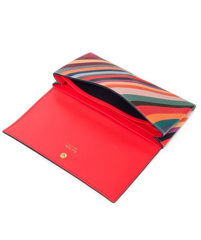 Paul Smith Swirl Print Leather Tri-Fold Purse