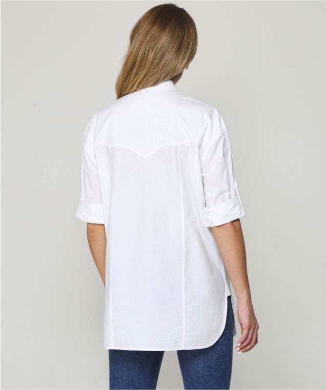 GANNI Button Through Cotton Poplin Shirt