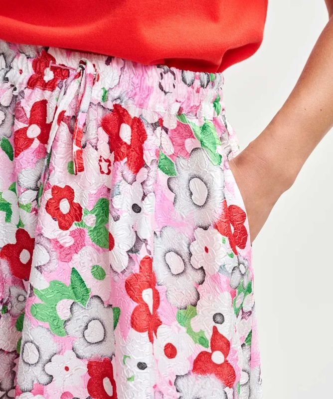 Essentiel Antwerp Julianne Floral-Jacquard Midi Skirt