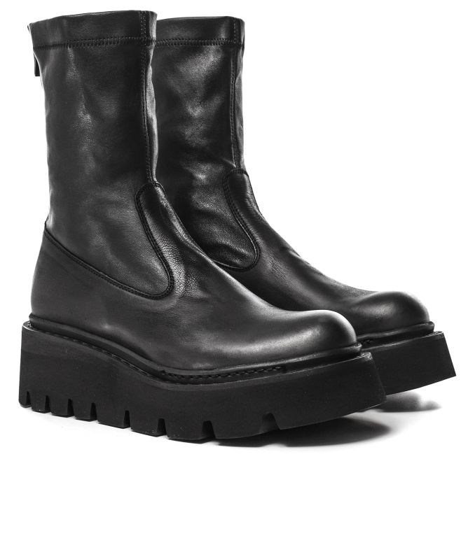 Lofina Black Leather Back Zip Boots Jules B