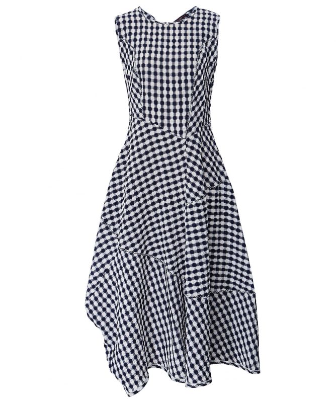 High Graceful Gingham Midi Dress