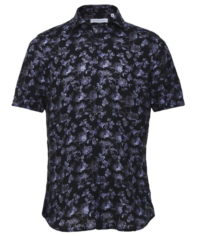 Baldessarini Linen Floral Short Sleeve Keith Shirt
