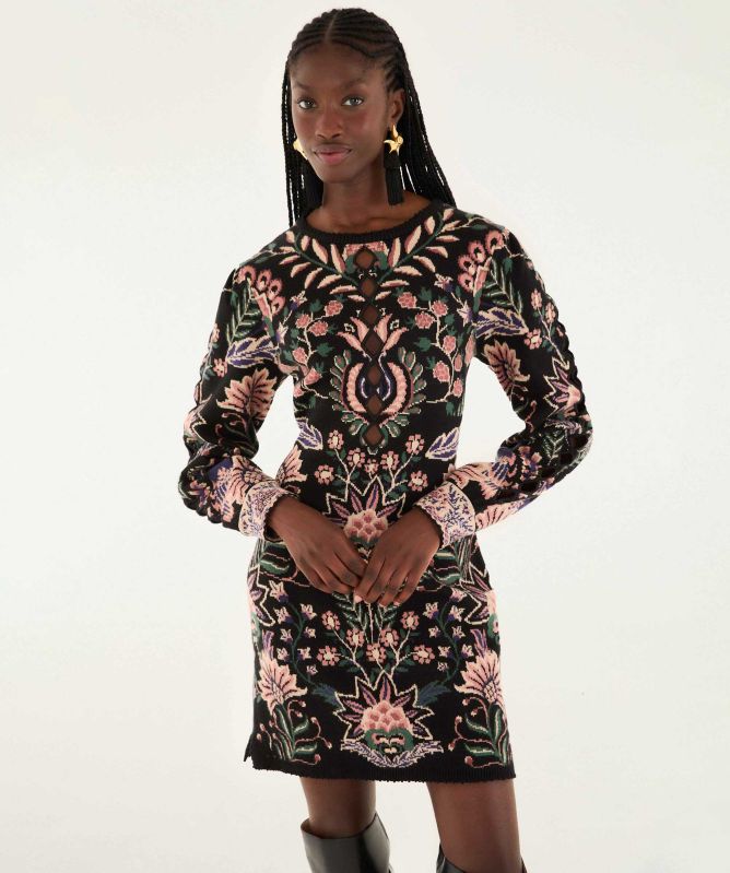 farm rio marvelous garden black mini dress Marvelous Garden Minidress (Women)