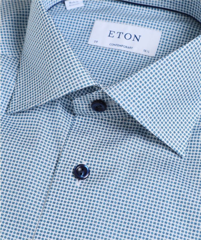 Eton Contemporary Fit Micro Print Shirt