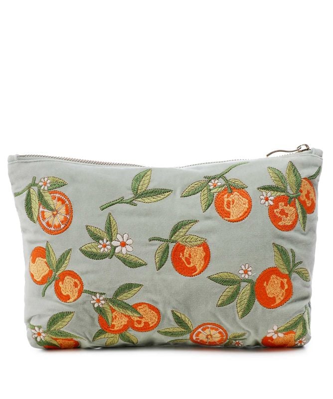 日本未入荷【Elizabeth Scarlett】Orange Blossom Sage Wash Bag PressedFlowersSageVelvetMakeup